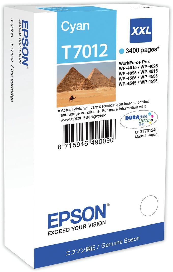 Epson T7012XXL - Inktcartridge / Cyaan / Extra Hoge Capaciteit