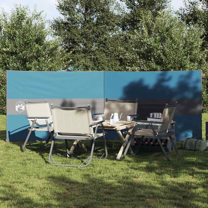 vidaXL - Windscherm - camping - waterdicht - 344x120 - cm - blauw