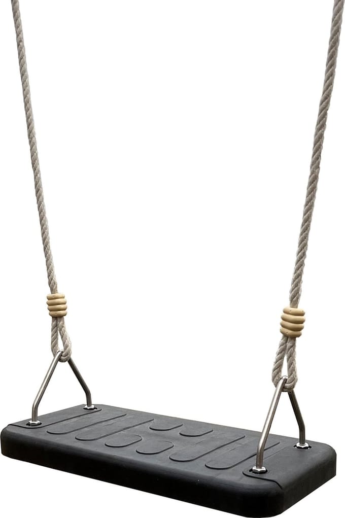 Schommelzitje zwart rubber XL met RVS beslag