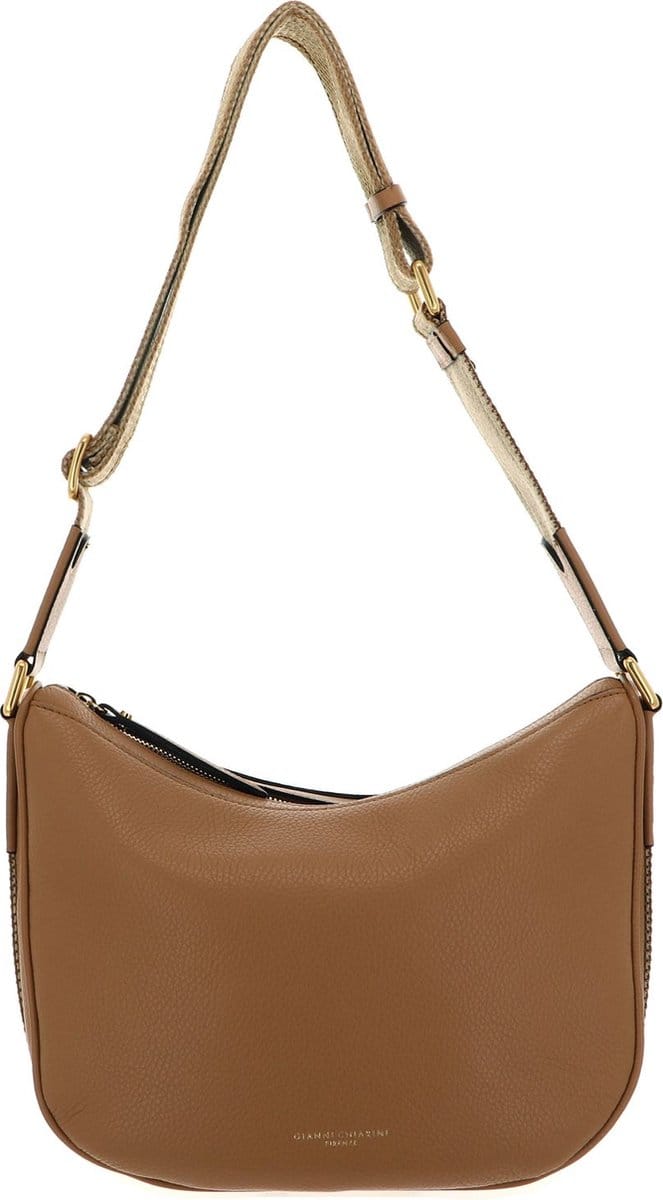 GIANNI CHIARINI Leren Schoudertas Armonica Crossbody Bag Nature Lichtbruin