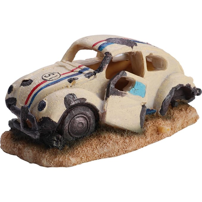 Simulatie Hars Sedan Auto Vis Tank Aquarium Ornamenten Decor Accessoire beige