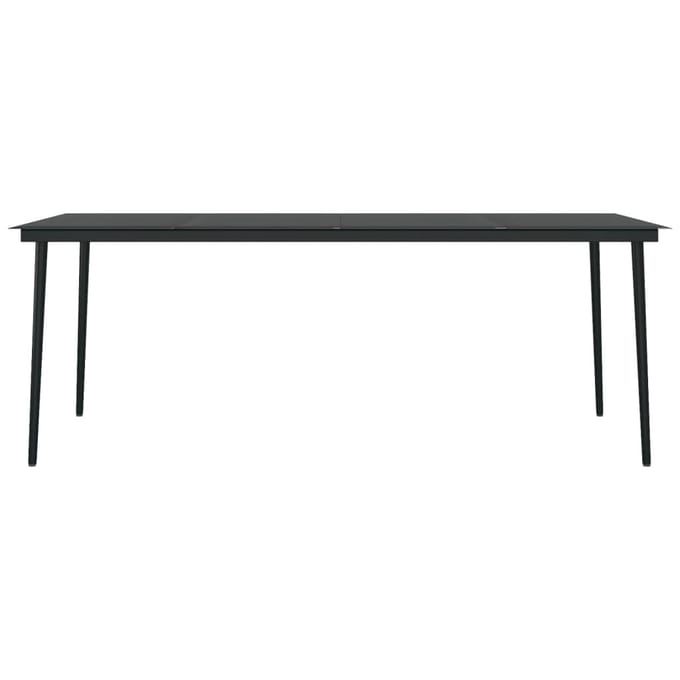 vidaXL - Tuintafel - 200x100x74 - cm - staal - en - glas - zwart