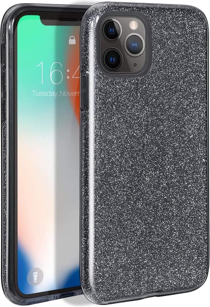 Geschikt voor Apple iPhone 11 Pro Backcover - Zwart - Glitter Bling Bling - TPU case