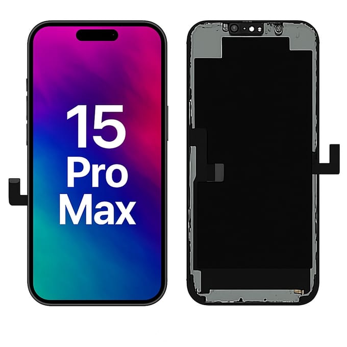 LCD Scherm Geschikt Voor IPhone 15 Pro Max Met Front Camera Frame | Hoge HD+ Kwaliteit Display