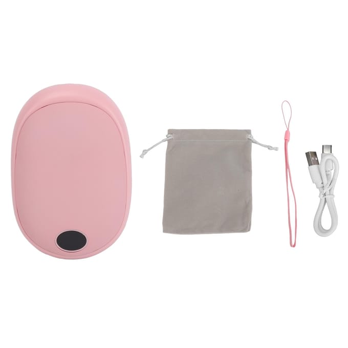Chauffe-mains électronique à température réglable, écran LCD, portable, rechargeable, USB, mini rose