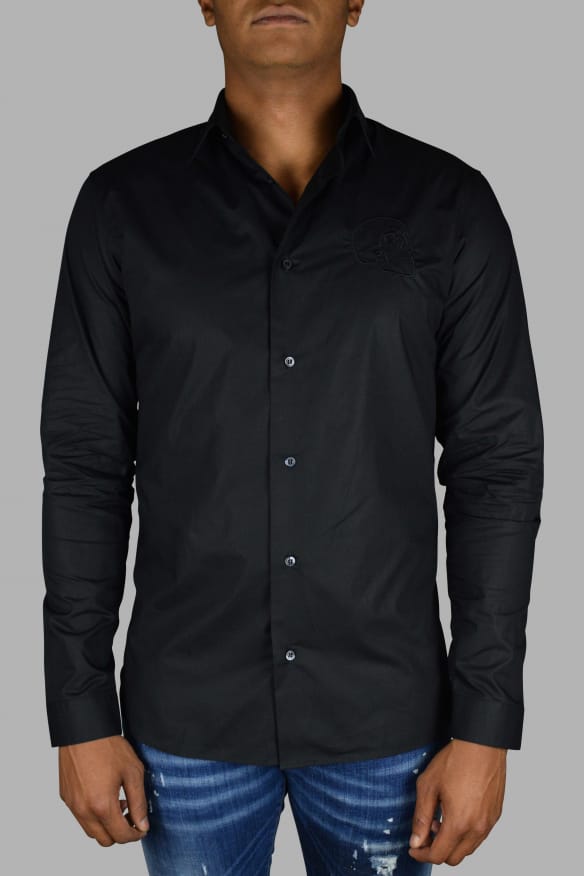 Philipp Plein Gold Cut LS Skull overhemd Zwart