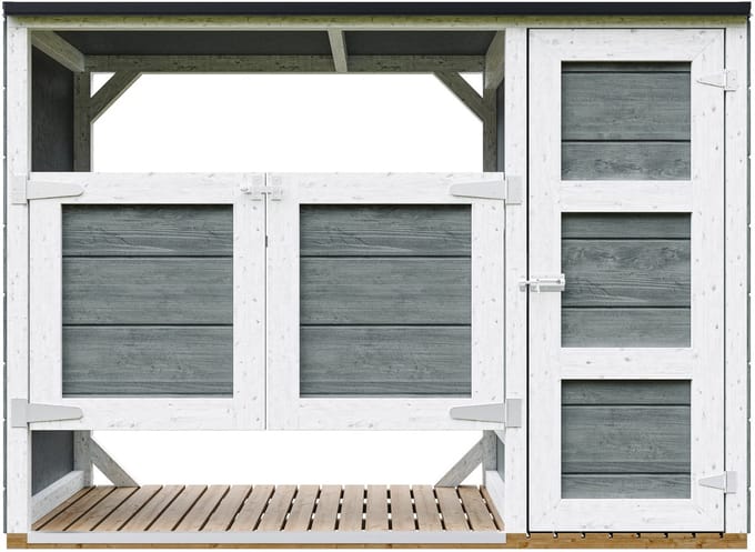 Timbela M981A-CAVERN STEEL - LP SmartSide Kliko ombouw - 2x240L - met deuren - container ombouw hout