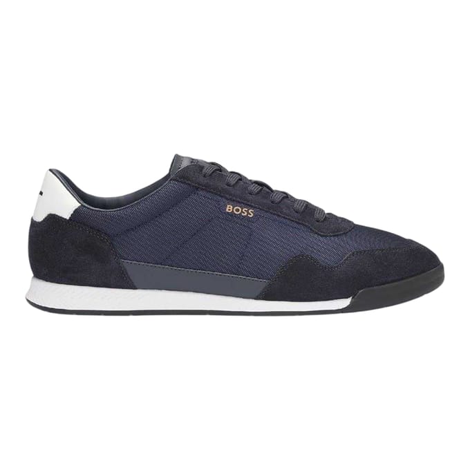 Boss Mannen Titanium SL Suède Sneakers (Donkerblauw)