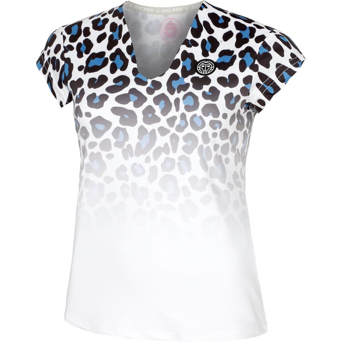 BIDI BADU Leoparty Styles V-Neck T-shirt Dames-Wit,Zwart