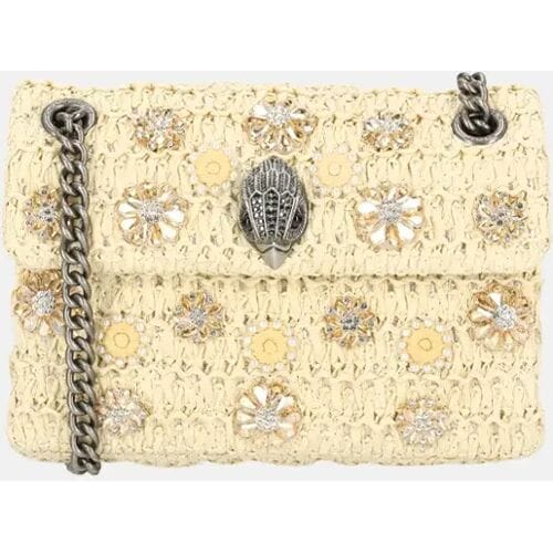 Kurt Geiger London Raffia Mini Kensington Schoudertassen Dames - Creme - Maat ONESIZE