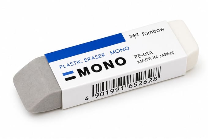 Tombow Mono - Sand & rubber - eraser - inkt & potlood