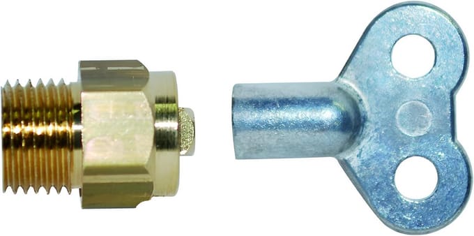 Vierkante Radiator Bleeder 4 Vernikkeld 05 x 10 met Sleutel