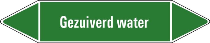 Gezuiverd water leidingmarkering op vel 252 x 52 mm - 3 per vel