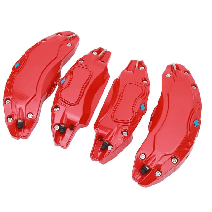 4 stuks 19in 20in Wielnaaf Remklauw Covers Aluminiumlegering Schijfrem Remklauw Beschermkap rood