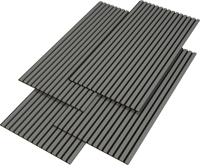 Akoestisch Wandpaneel Vang set van 4 mdf 2,88 m² eiken lichtgrijs
