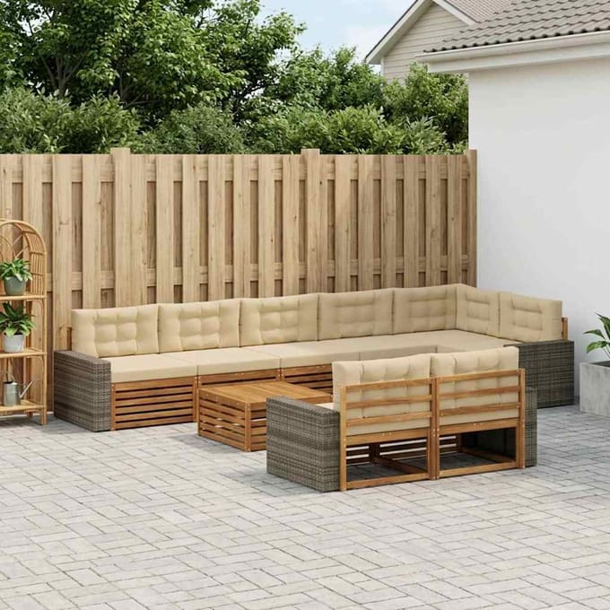 vidaXL - Buiten - bank - set - 9 - st