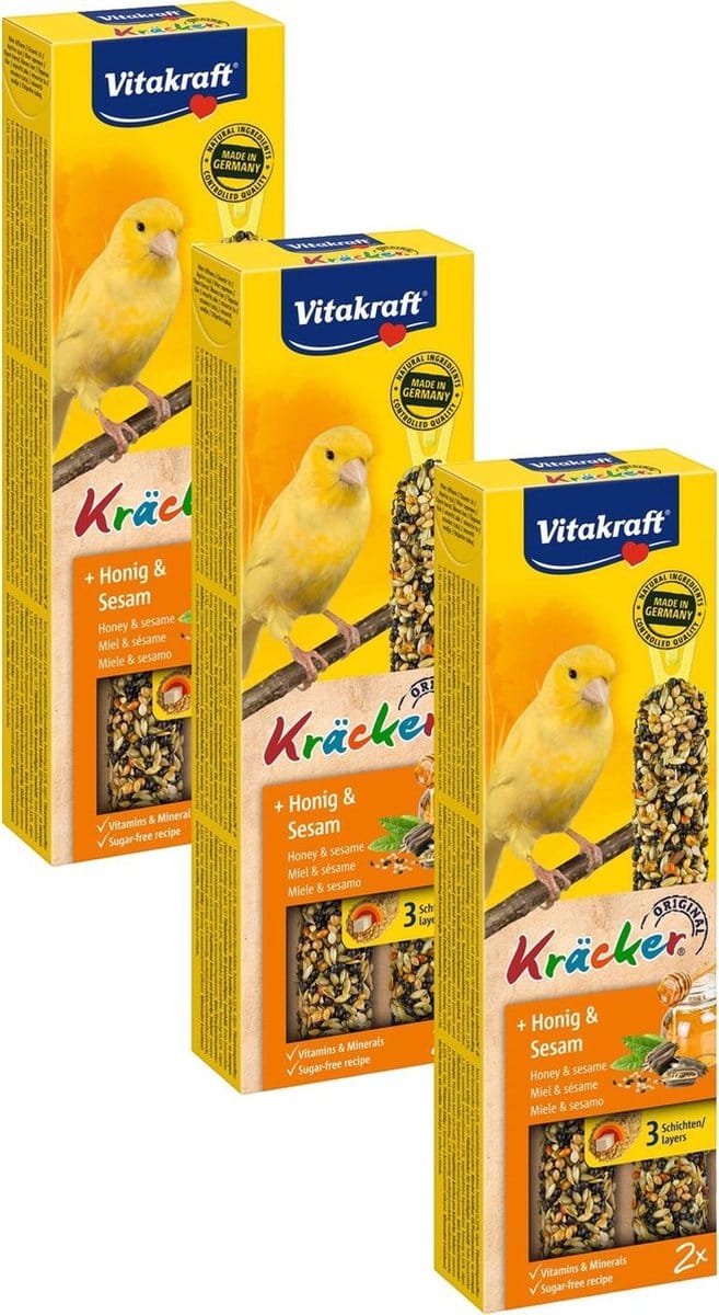 Vitakraft Kanarie Kracker 2 stuks - Vogelsnack - 3 x Honing