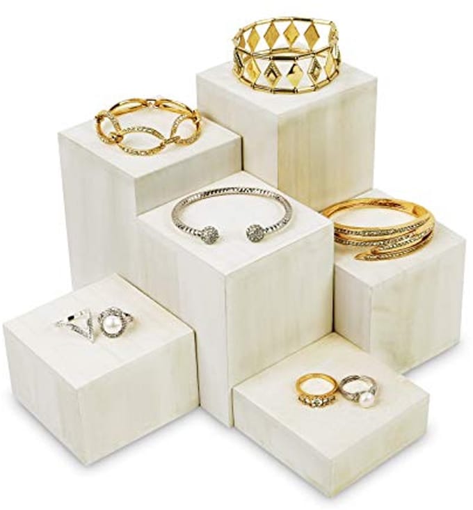 Houten Risers voor Sieraden en Accessoires - 6 Stuks Met Verschillende Hoogtes