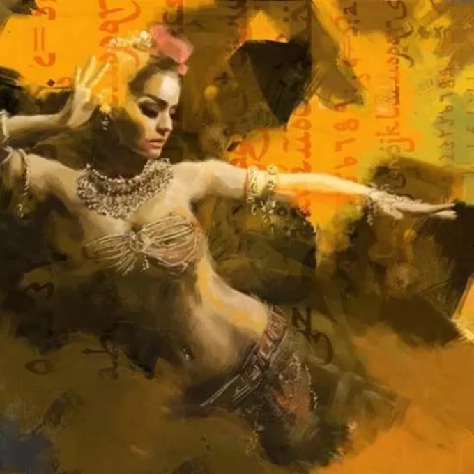 Safaary - Arabische Schilderij Egyptische Buikdanseres