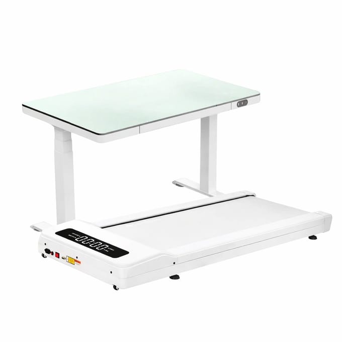 LifeSpan TR1200-Power Loopbandbureau met glazen sta-bureau en slimme console SC130 (wit)