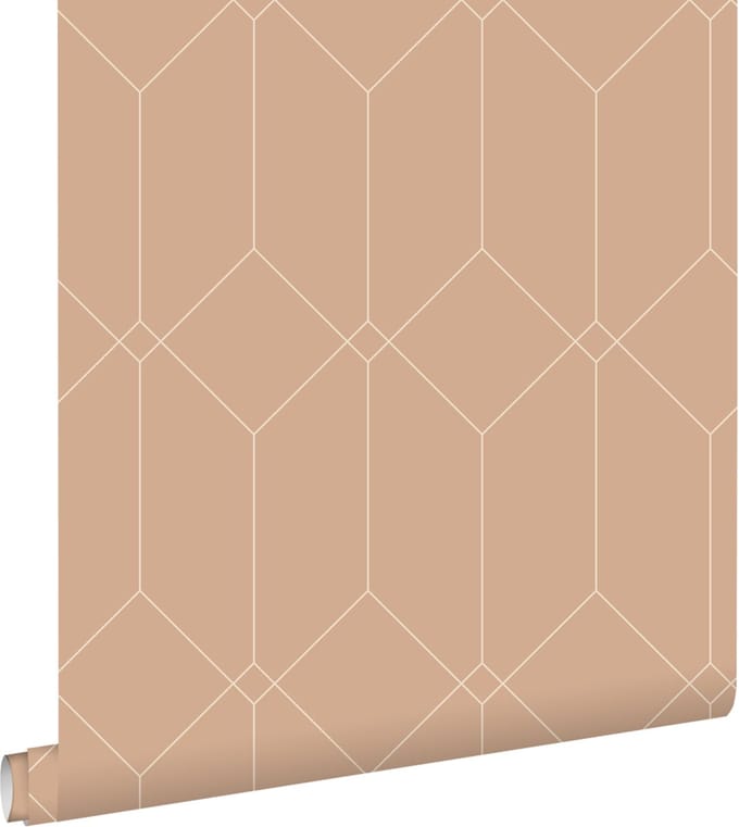 ESTAhome behang art deco motief terracotta - 50 x 900 cm - 139748