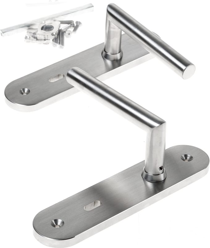 Krukgarnituur roestvaststaal massief hks-model afgerond sl72