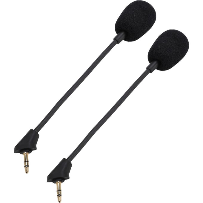2 PIÈCES Microphone de Remplacement pour Casque Gaming HyperX Cloud Alpha S Micro de Jeu Détachable 3,5 mm Réduction de Bruit pour