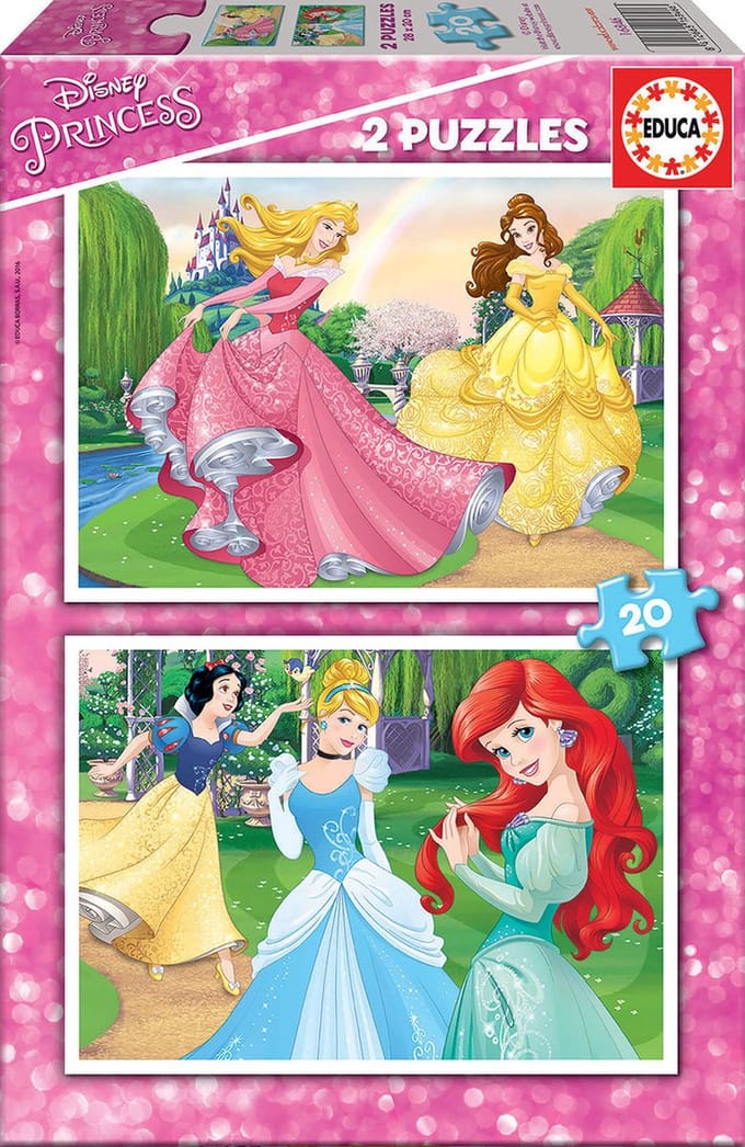 2-delige puzzel x 20 pièces Disney Princess