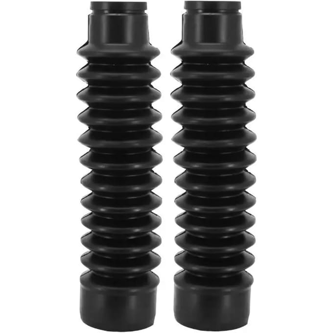 Paire de soufflet de fourche noir Ø26x41x195mm pour moto ancienne
