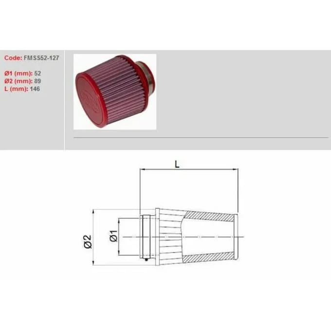 Motorfiets luchtfilter BMC FMSS52 127