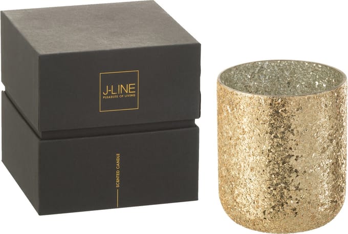 J-Line geurkaars Luxuria - Vanilla Escape - glas - goud - large - 80U