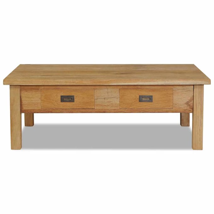 vidaXL - Salontafel - massief - teakhout - 100x60x35 - cm