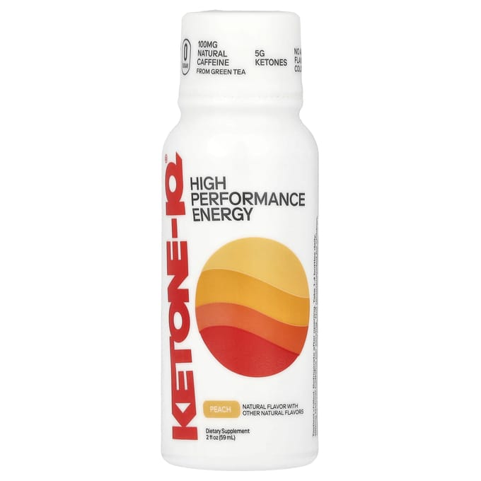 Ketone-IQ, Énergie haute performance, Pêche, 6 paquets, 2 fl oz (59 ml) chaque