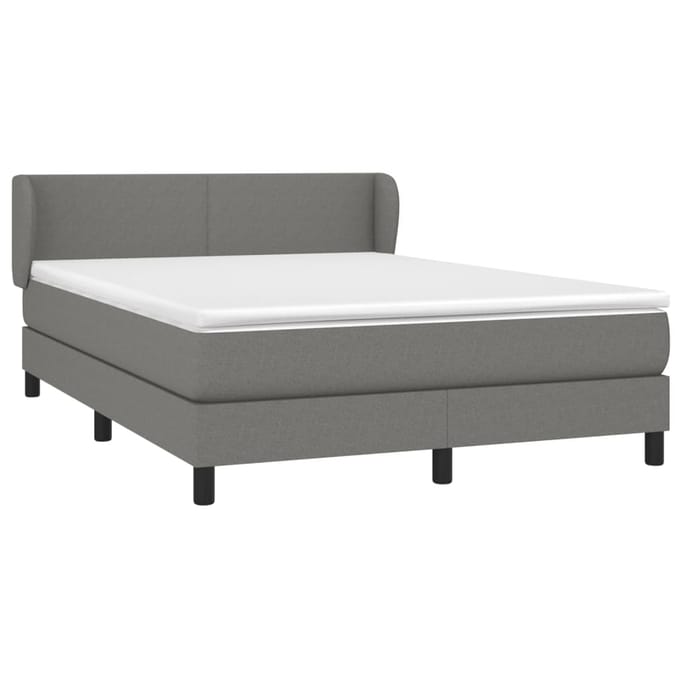 vidaXL - Boxspring - met - matras - stof - donkergrijs - 140x190 - cm
