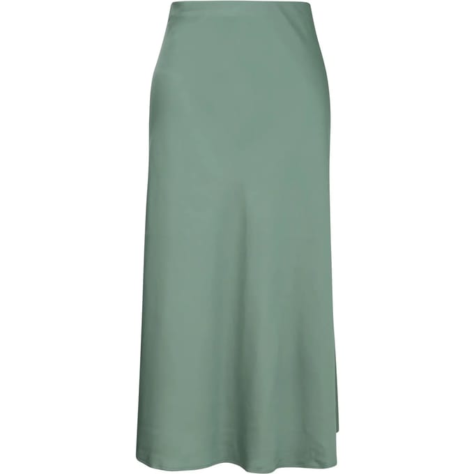 Vloeiende satijnen midi rok met elastische taille dames COMMA