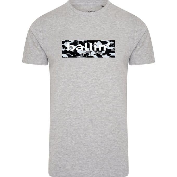 Ballin Est. 2013 - Heren Tee SS Camo Block Shirt - Grijs - Maat S