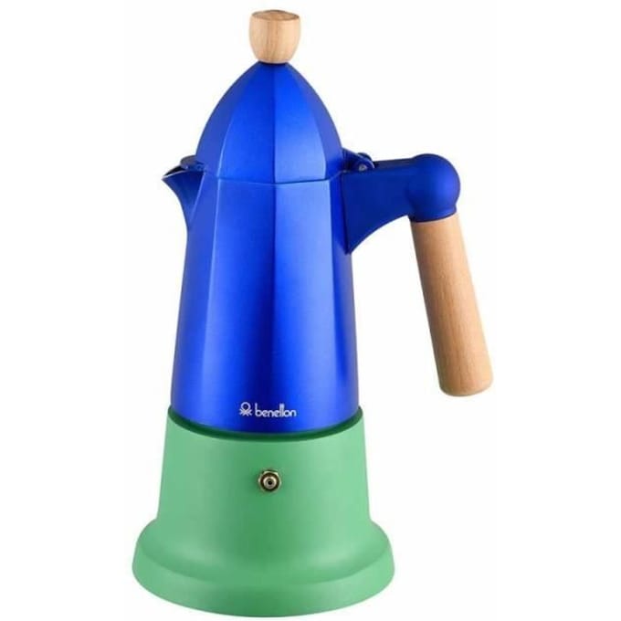 Cafetière Italienne - Benetton - 6 Tasses - Aluminium - Bleu - Garantie 2 ans