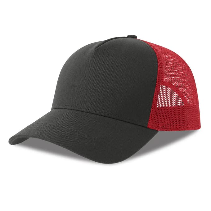 Atlantis Headwear Rapper Cotton-S Cap AT535 - DARK GREY/RED - One size