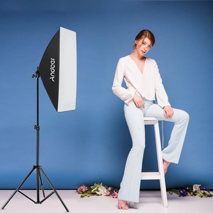 Andoer Studio Fotografie Lichtset Softbox Verlichtingsset met 85W 2800K-5700K Tweekleurige temperatuur UK Plug