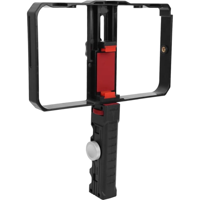 Universele Mobiele Telefoon Handheld Kooi Telefoon Stabilisator Live Opname Volgshot black