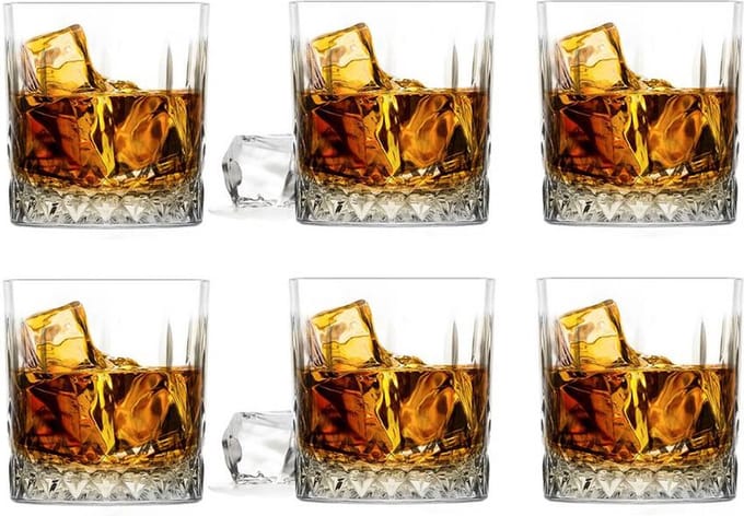 Glasmark Whiskey glazen Diamond - 6x stuks - 280 ml - drink/waterglazen