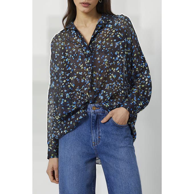 French Connection Ferna Bella Popover Ultramarine Multi Taglia: S | Magliette intime Outlet | Donna | Blu