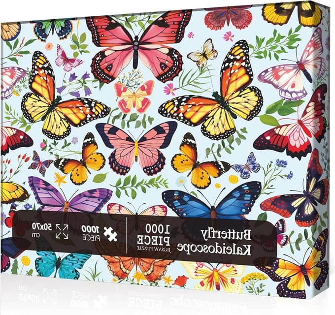 Vlinder Puzzel - Legpuzzel Vlinder - Ontspanning Thuis - 1000 Stukjes - 70 x 50 cm - Kleurrijk