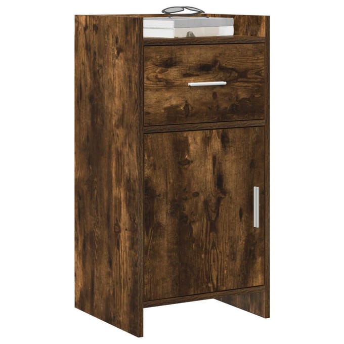 vidaXL - Dressoir - Gerookt - eiken - 40 - x - 36 - x - 80 - cm - Bewerkt - hout
