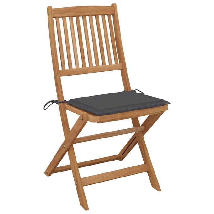 vidaXL - Inklapbare - stoelen - 8 - st - met - kussens - massief - acaciahout