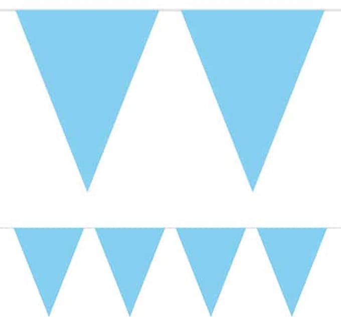 Folat - Mini vlaggenlijn licht blauw 3 meter