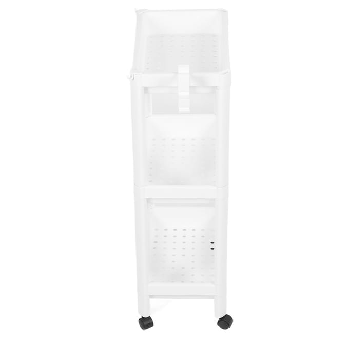 Badkamer Torenplank Plastic Vrijstaand Opbergrek Organizer Multifunctionele Stellingeenheid voor white