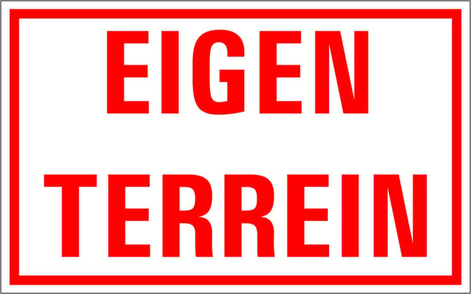 Eigen terrein sticker 400 x 250 mm