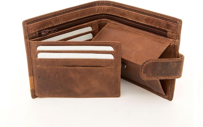 Morgado Henri Leren Billfold - 6 pasjes - Bruin