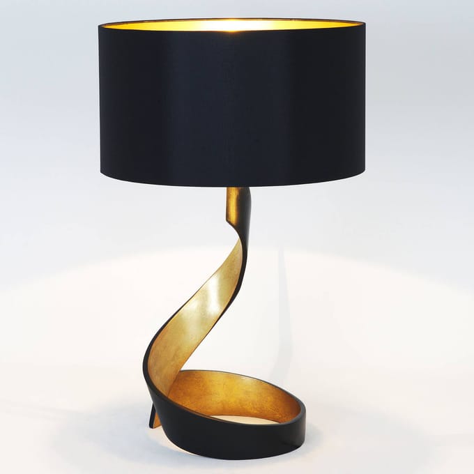 Holländer Vortice tafellamp, zwart-goud